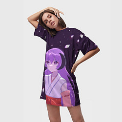 Футболка женская длинная Furude Hanyu, цвет: 3D-принт — фото 2