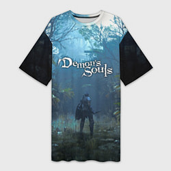 Женская длинная футболка Demons Souls art