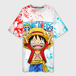 Женская длинная футболка ONE PIECE ВАН ПИС GLITCH