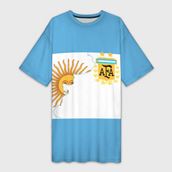 Футболка женская длинная Сборная Аргентины, цвет: 3D-принт
