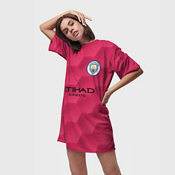 Футболка женская длинная Manchester City Home Goalkeeper 202122, цвет: 3D-принт — фото 2