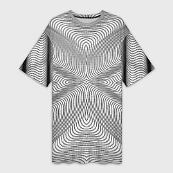 Женская длинная футболка Линии иллюзия