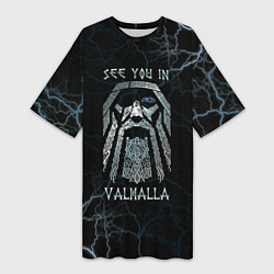 Футболка женская длинная See you in Valhalla, цвет: 3D-принт