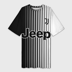 Футболка женская длинная ЮВЕНТУС JUVENTUS, цвет: 3D-принт