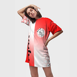 Футболка женская длинная FC AJAX AMSTERDAM ФК АЯКС, цвет: 3D-принт — фото 2
