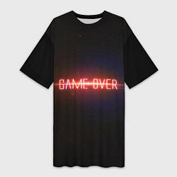 Женская длинная футболка Game Over