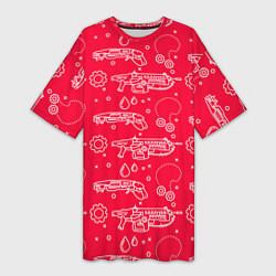 Женская длинная футболка Gears pattern