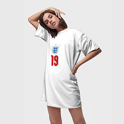 Футболка женская длинная Мэйсон Маунт форма Англия, цвет: 3D-принт — фото 2