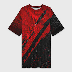 Женская длинная футболка Красное чёрное 3D