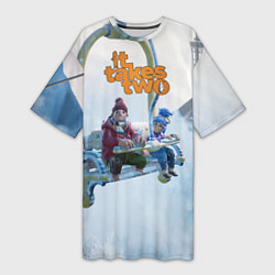 Футболка женская длинная It Takes Two Коди и Мэй, цвет: 3D-принт