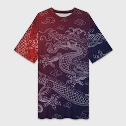 Женская длинная футболка Традиционный китайский дракон