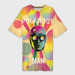 Футболка женская длинная Polkadot Man, цвет: 3D-принт