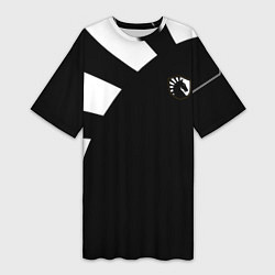 Футболка женская длинная Team Liquid Black Jersey pro 202223, цвет: 3D-принт