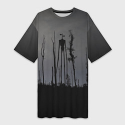 Футболка женская длинная Сиреноголовый В Лесу Игра, цвет: 3D-принт