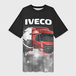 Футболка женская длинная Iveco truck, цвет: 3D-принт