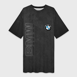 Футболка женская длинная BMW LOGO AND INSCRIPTION, цвет: 3D-принт