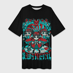 Футболка женская длинная Blue BabyMetal, цвет: 3D-принт