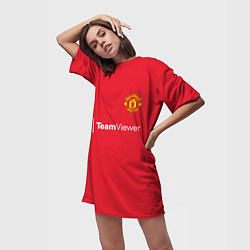Футболка женская длинная Роналду Манчестер Юнайтед, цвет: 3D-принт — фото 2