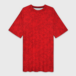 Женская длинная футболка Ярко-красный мраморный узор