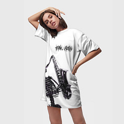 Футболка женская длинная Daku Raito Phonk, цвет: 3D-принт — фото 2