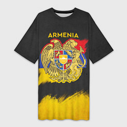 Футболка женская длинная Yellow and Black Armenia, цвет: 3D-принт