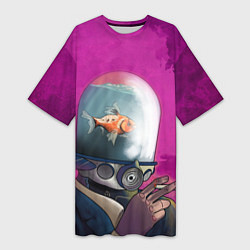 Футболка женская длинная Эй Джей Академия Амбрелла cпина Z, цвет: 3D-принт