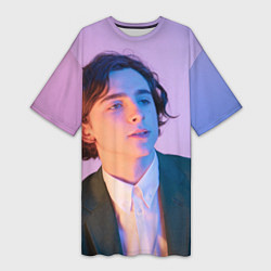 Футболка женская длинная Timothee Chalamet, цвет: 3D-принт