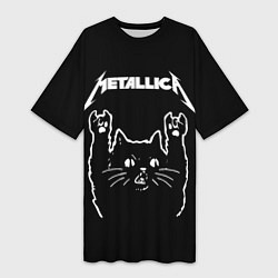 Футболка женская длинная METALLICA МЕТАЛЛИКА, цвет: 3D-принт