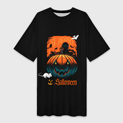 Женская длинная футболка Кладбище Halloween
