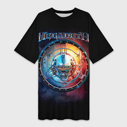 Футболка женская длинная Megadeth, Super Collider, цвет: 3D-принт