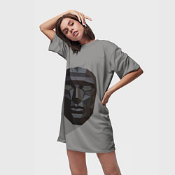 Футболка женская длинная Игра в кальмара: Распорядитель, цвет: 3D-принт — фото 2