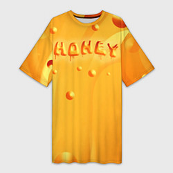 Футболка женская длинная Медовая волна Honey wave, цвет: 3D-принт