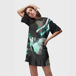 Футболка женская длинная Улькиорра Сифер Ulquiorra, цвет: 3D-принт — фото 2