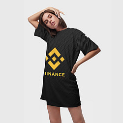 Футболка женская длинная БИНАНС ЛОГО CARBON BINANCE LOGO, цвет: 3D-принт — фото 2