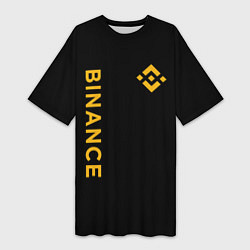 Женская длинная футболка БИНАНС ЛОГО КАРБОН BINANCE LOGO