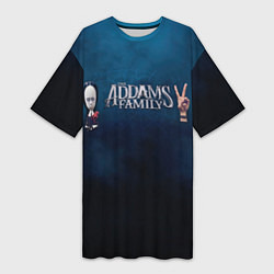 Женская длинная футболка Семейка Аддамс Горящий Тур Уэнздэй Аддамс