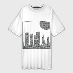 Женская длинная футболка QR Town без фона