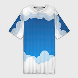 Футболка женская длинная Полёт в облаках, цвет: 3D-принт