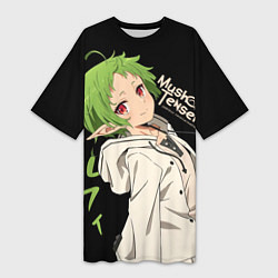 Футболка женская длинная Реинкарнация безработного - Сильфи, цвет: 3D-принт