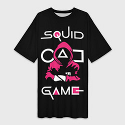 Футболка женская длинная Squid game: guard-killer, цвет: 3D-принт