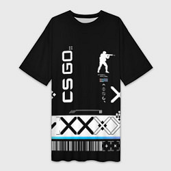 Футболка женская длинная Поток информации СS:GO, цвет: 3D-принт