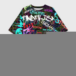 Футболка женская длинная Neon graffiti Smile, цвет: 3D-принт