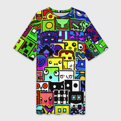 Футболка женская длинная Geometry Dash: All Skins, цвет: 3D-принт