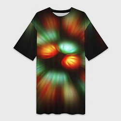 Женская длинная футболка Вспышка света в виде ярких линий