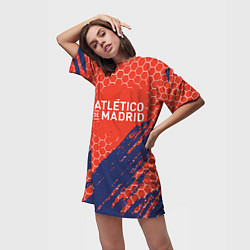 Футболка женская длинная Atletico Madrid: Football Club, цвет: 3D-принт — фото 2
