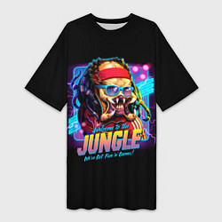 Женская длинная футболка Predator in the jungle