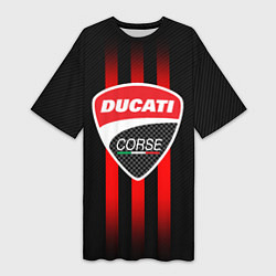 Женская длинная футболка DUCATI CARBON LOGO ITALY CONCERN