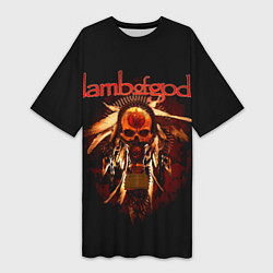 Футболка женская длинная Череп в противогазе LOG, цвет: 3D-принт