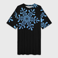 Женская длинная футболка Минималистичные Снежинки
