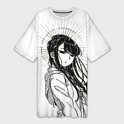 Женская длинная футболка У Коми Сан проблемы с общением солнышко